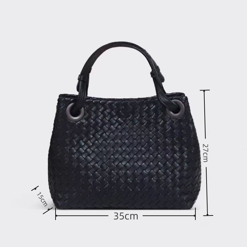 New woven large capacity handbag fashionable commuter bag for women
