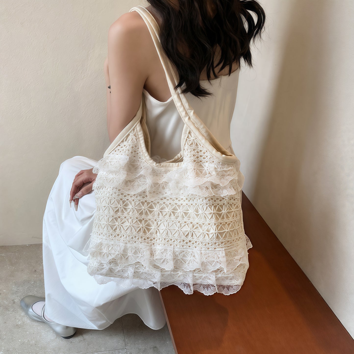 2025 New Lace Shoulder Bag Large Size Tote