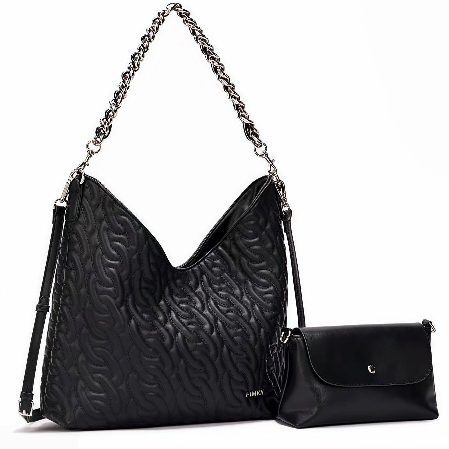 Large capacity single shoulder crossbody black women's bag