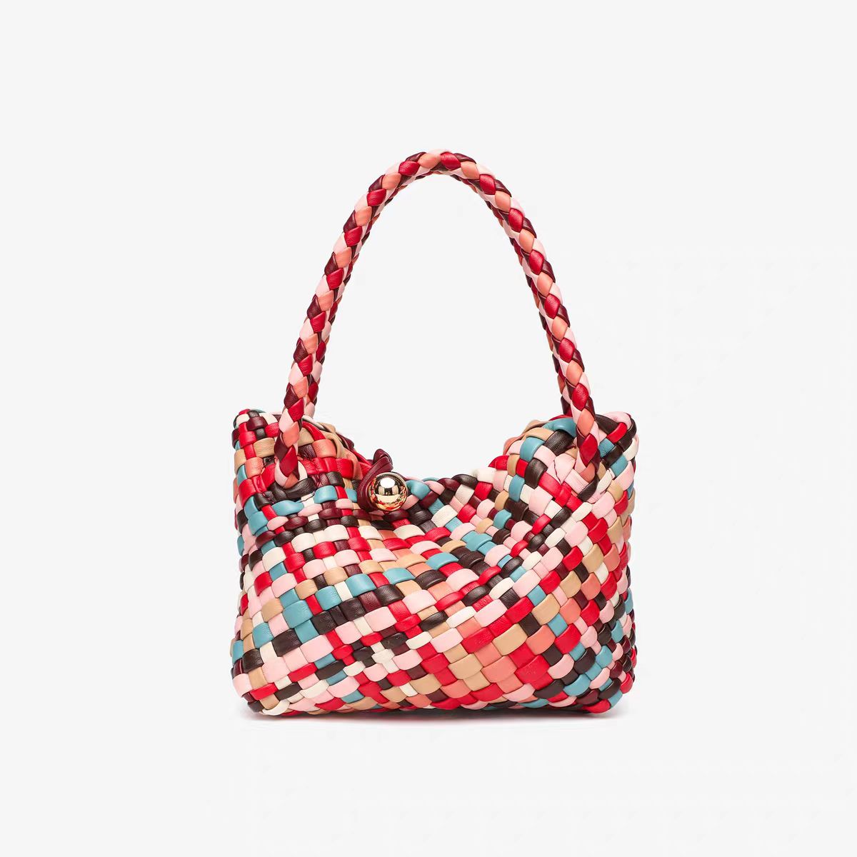 2025 new hand-woven tote bag light and colorful more eye-catching