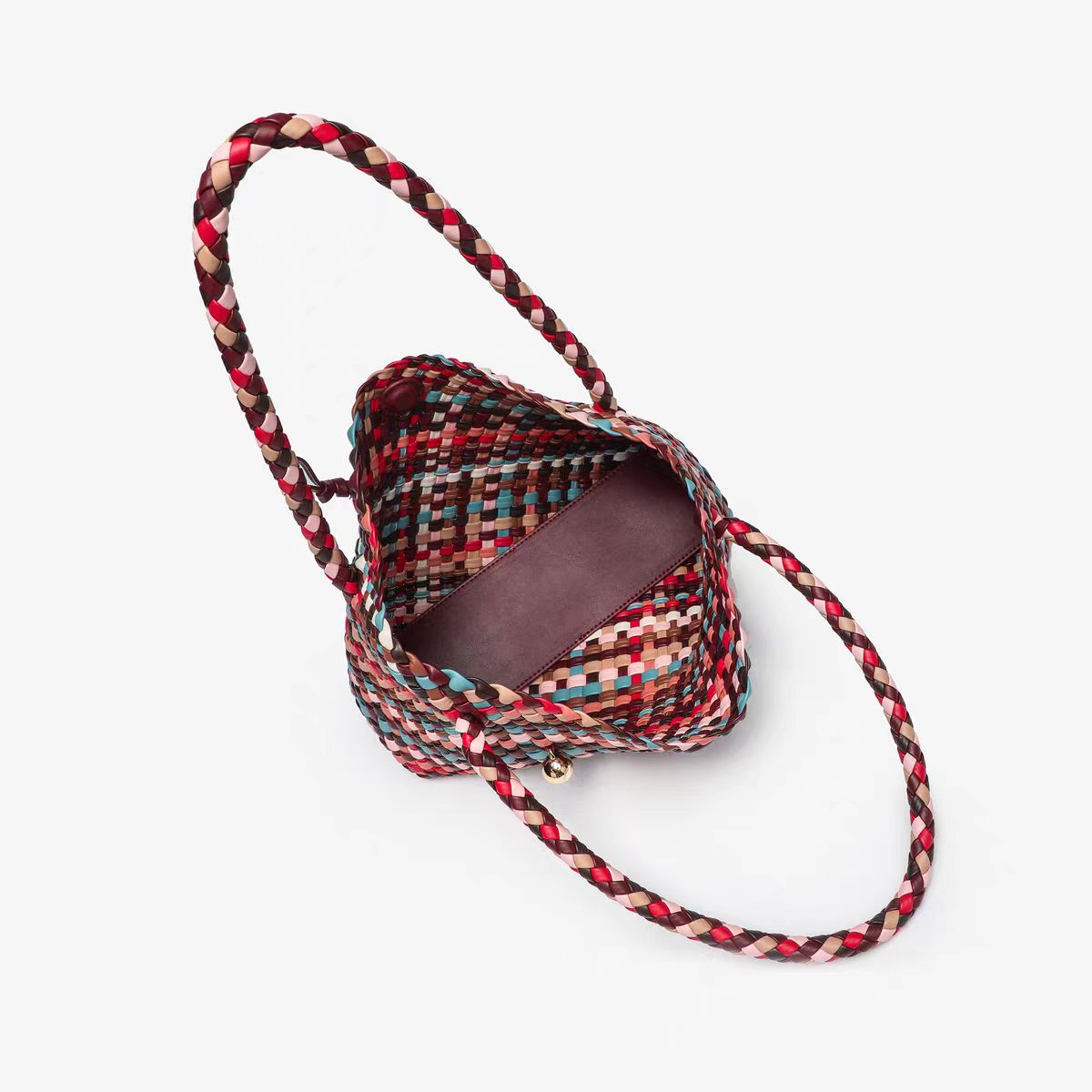 2025 new color stripe hand-woven tote bag suitable for commuting and dating