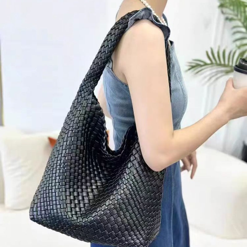 Woven shoulder bag for women large capacity high quality