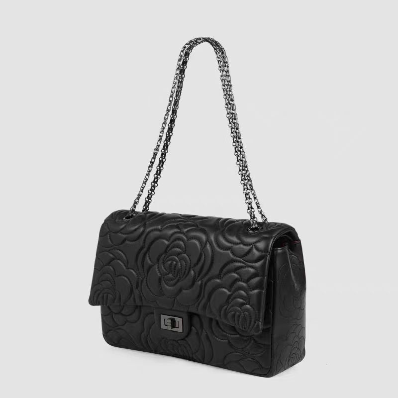 Camellia print women's bag shoulder and crossbody design