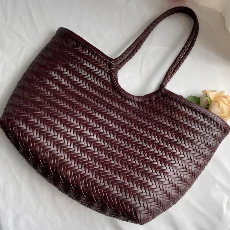 Genuine leather woven women's bag handbag shoulder bag