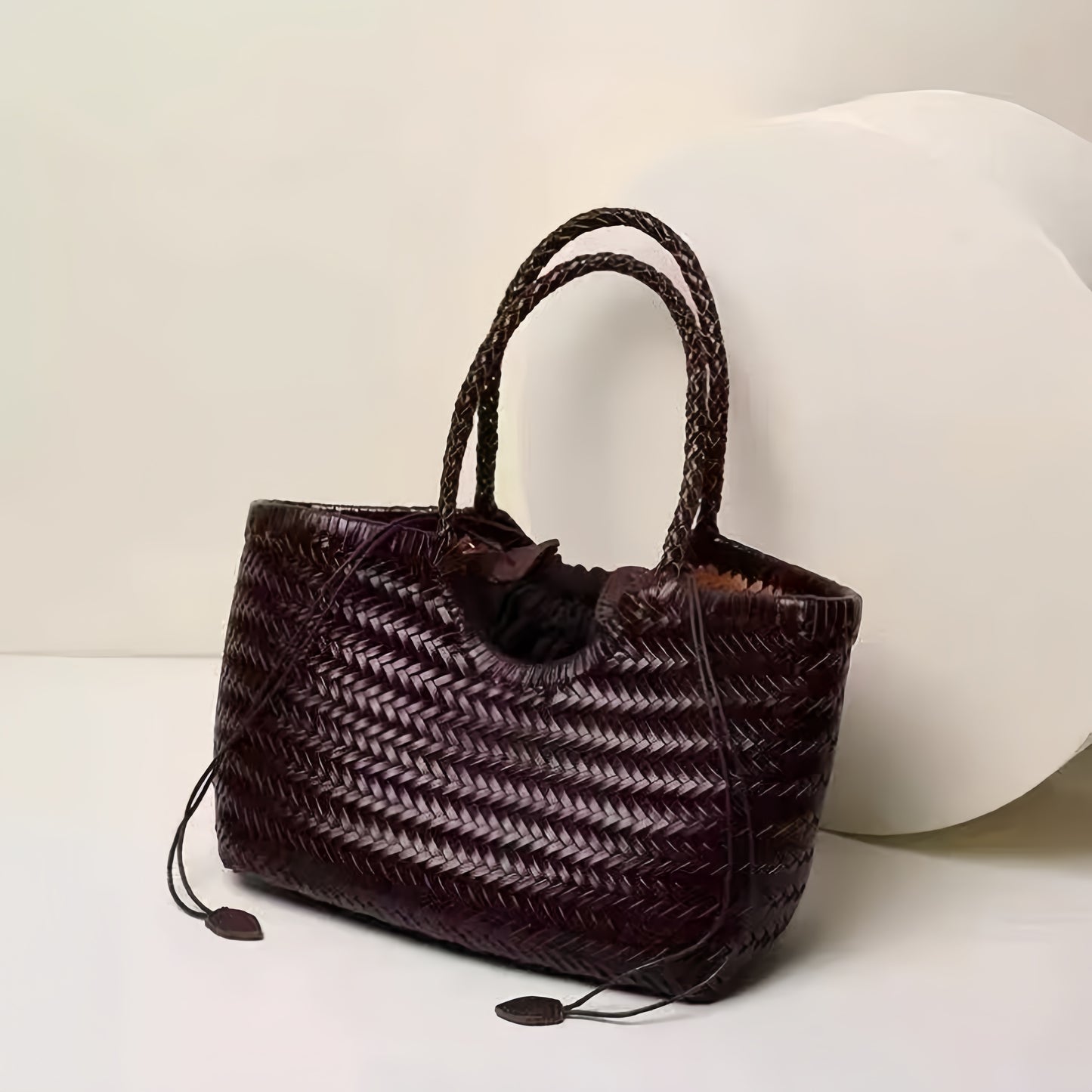 Genuine leather woven women's bag handbag shoulder bag