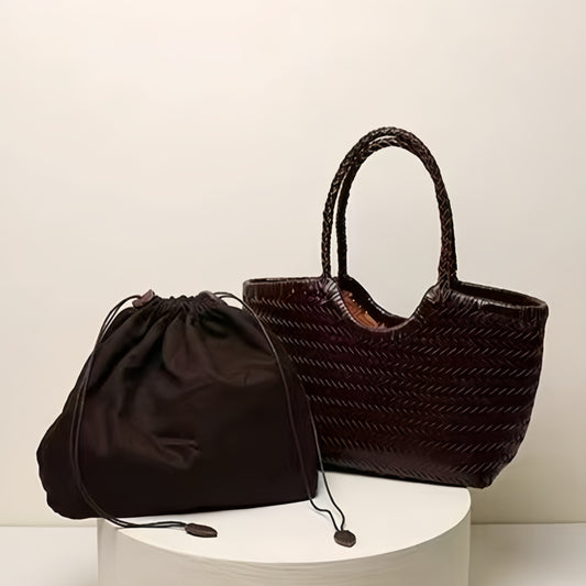 Genuine leather woven women's bag  handbag  shoulder bag