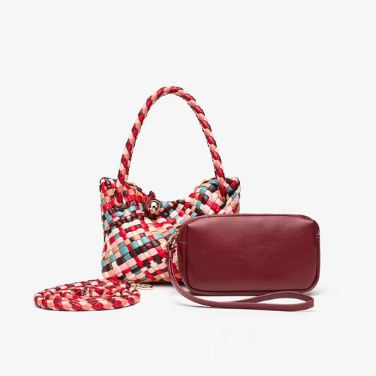 2025 new hand-woven tote bag  light and colorful more eye-catching