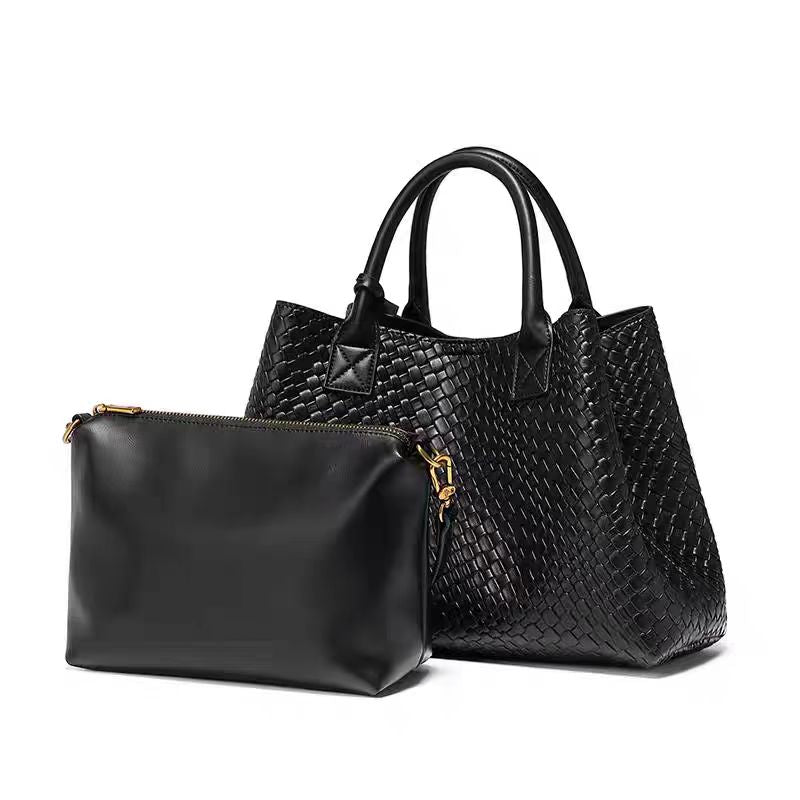 Woven women's bag  large capacity  handbag  crossbody  commuter style