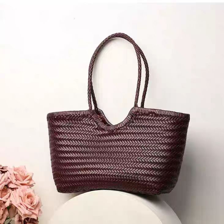Genuine leather woven women's bag  handbag  shoulder bag