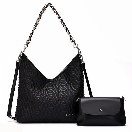 Large capacity single shoulder crossbody black women's bag